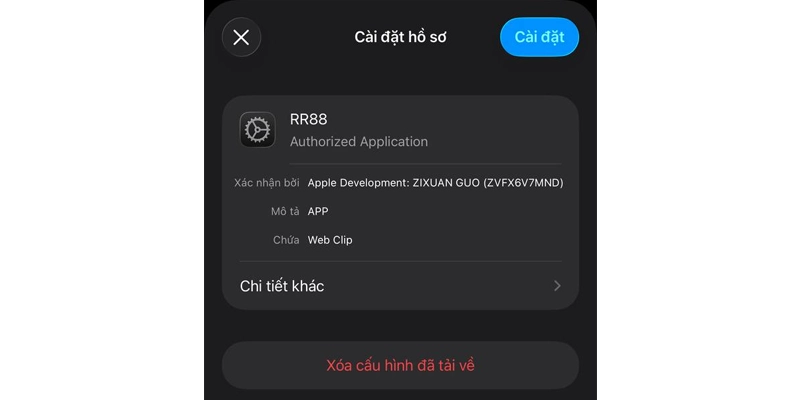 Tải App RR88 - Hướng Dẫn Cách Cài Đặt Trên iOS Và Android 11 Cài đặt cấu hình RR88 đã tải về